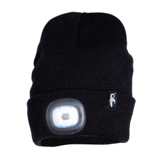 Wintermütze mit LED-Licht und USB-Anschluss - Schwarz Wintermütze mit LED-Licht und USB-Anschluss - Schwarz